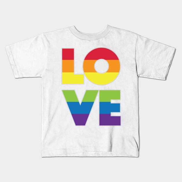 LOVE Pride Kids T-Shirt by Akbaly